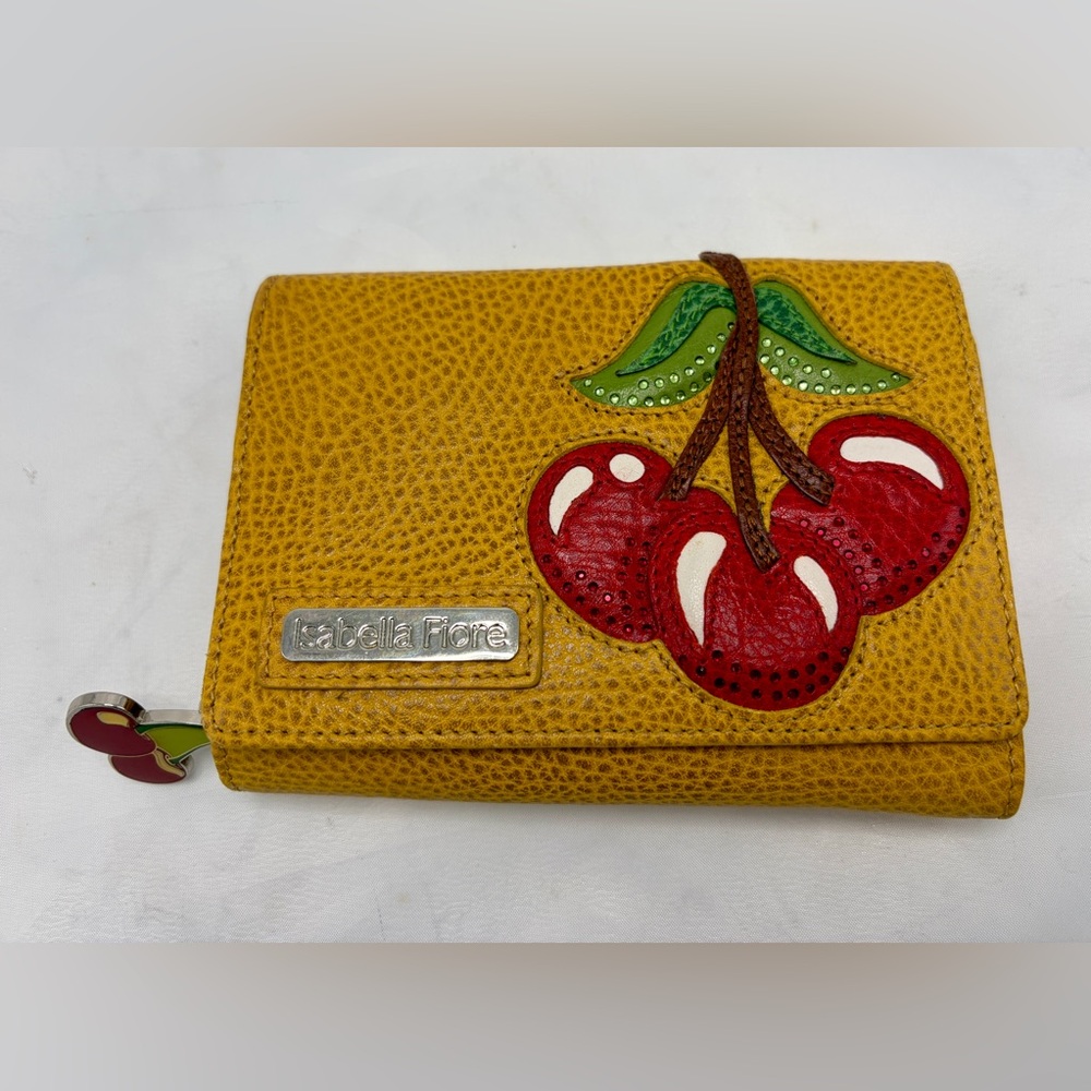 Isabella Fiore Vintage Cherry Tri Fold Wallet